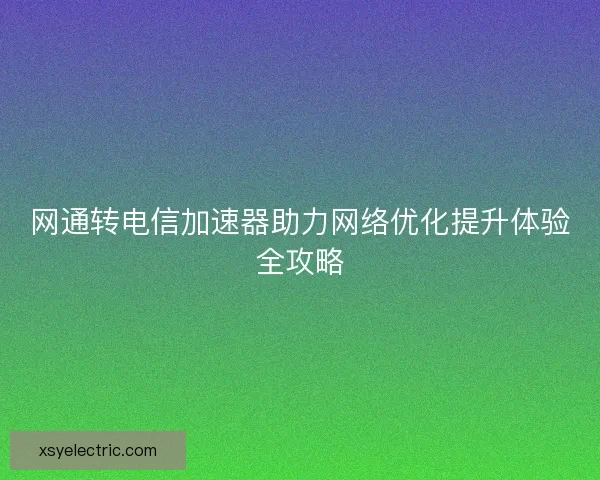 网通转电信加速器助力网络优化提升体验全攻略