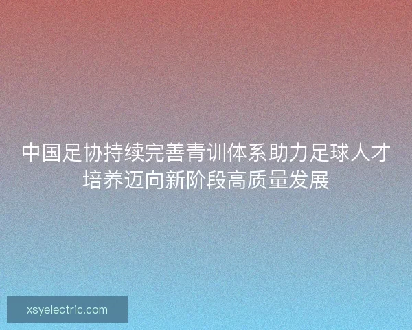 中国足协持续完善青训体系助力足球人才培养迈向新阶段高质量发展